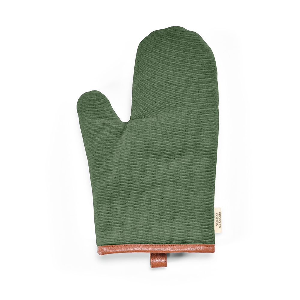 Manique de cuisine publicitaire coton recyclé 280g Basquiat Vert armée